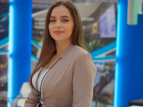 Russian Hostess Interpreter for Expo Control Moscow Exhibition