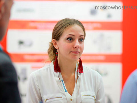 Russian Exhibition Booth Hostess Interpreter for Mebel Moscow Trade Show in Expocentre