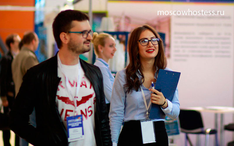 Russian Exhibition Booth Hostess Interpreter for OTDYKH Travel Market Trade Fair