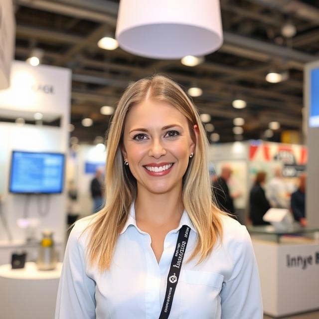 Russian Hostess at the Corrosion Protection International Exhibition in St. Petersburg