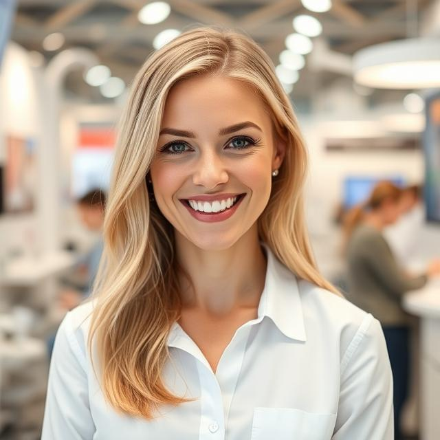 Russian Stand Hostess for Moscow Dental Salon in Crocus Expo