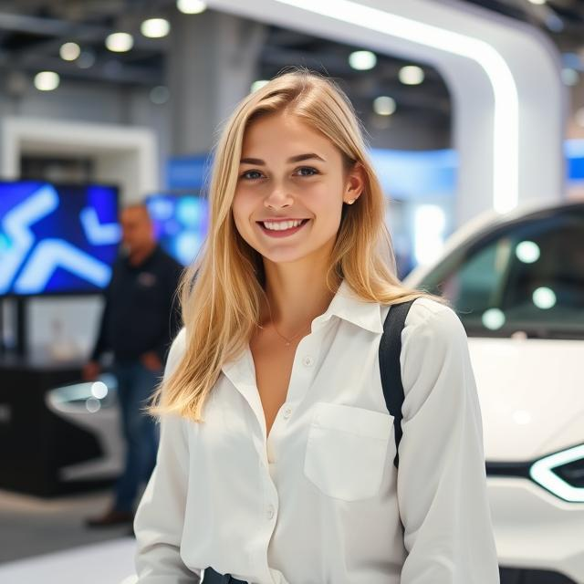 Russian Hostess at the EDrive Moscow Trade Fair