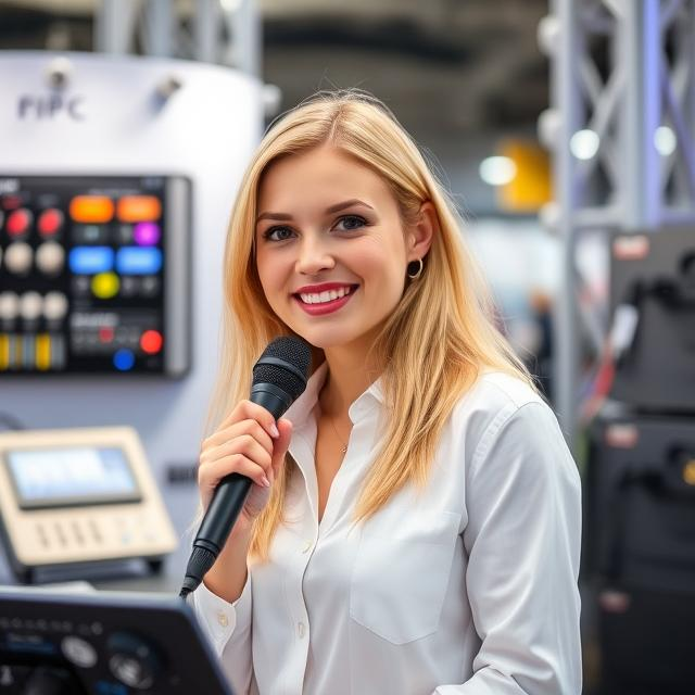 Russian Hostess at the Elektro Moscow Trade Fair in Expocentre