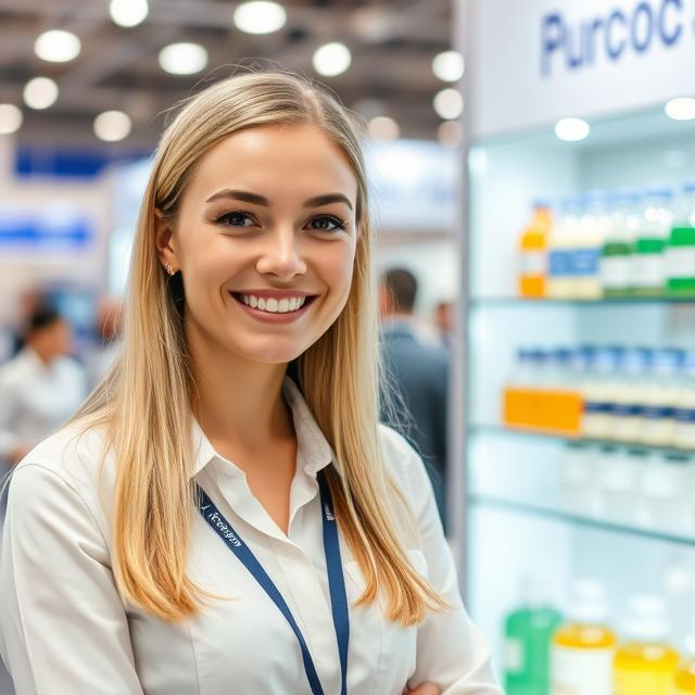 Russian Hostess for Global Ingredients Show in Crocus Expo