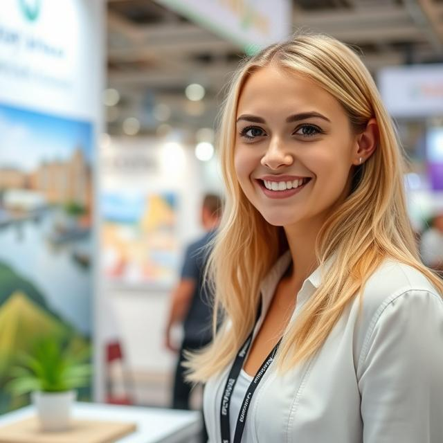 Russian Exhibition Hostess at the Intourmarket Moscow Trade Fair