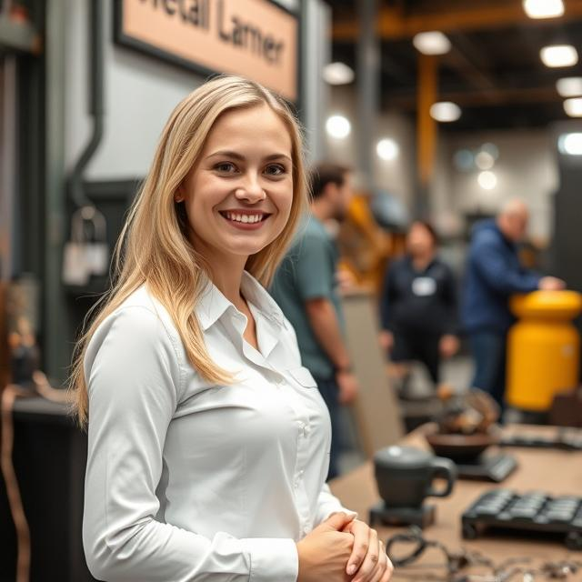 Russian Stand Hostess at the Metalloobrabotka Moscow Trade Fair in Expocentre