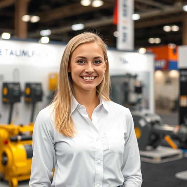 Russian Hostess at the Metallurgy.Russia Moscow Trade Fair