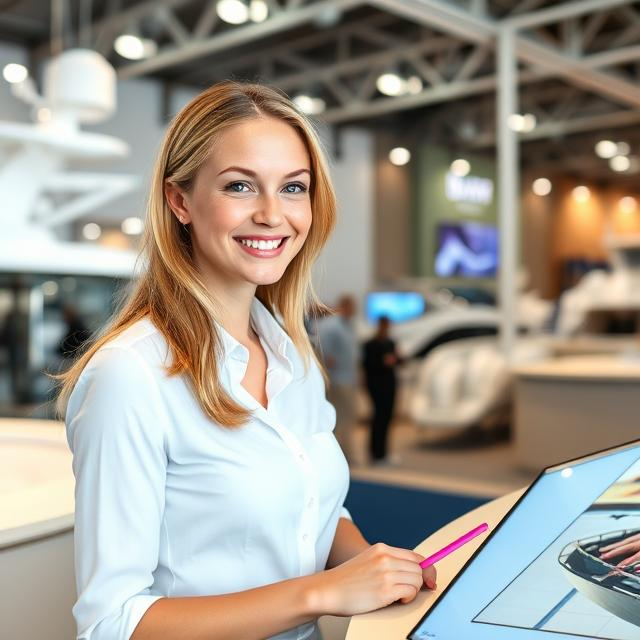 Russian Hostesses at the Moscow Yacht Show