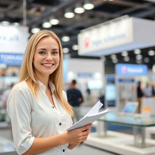Hostess for NatMall Expo International Exhibition for Commercial Real Estate and Retail in Crocus Expo: The Epitome of Professionalism and Hospitality