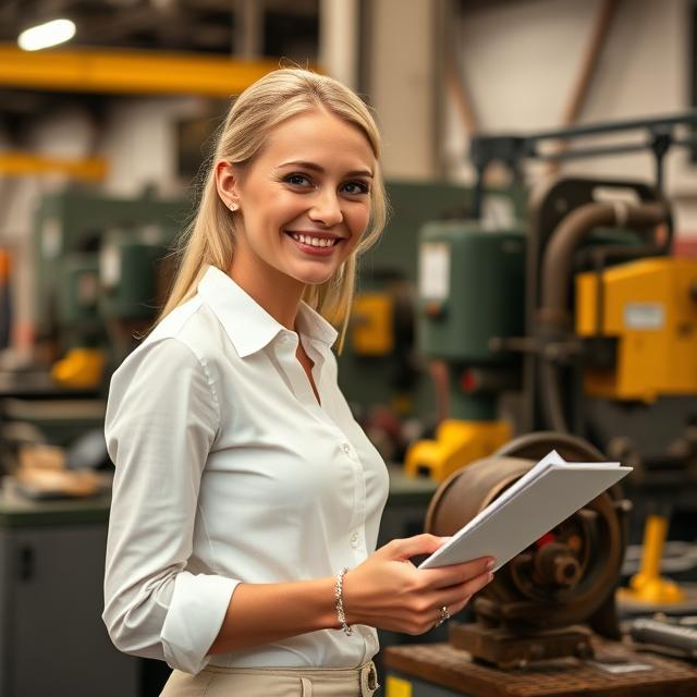 Russian Hostess at the RIMTOS Moscow Metalworking Equipment Exhibition