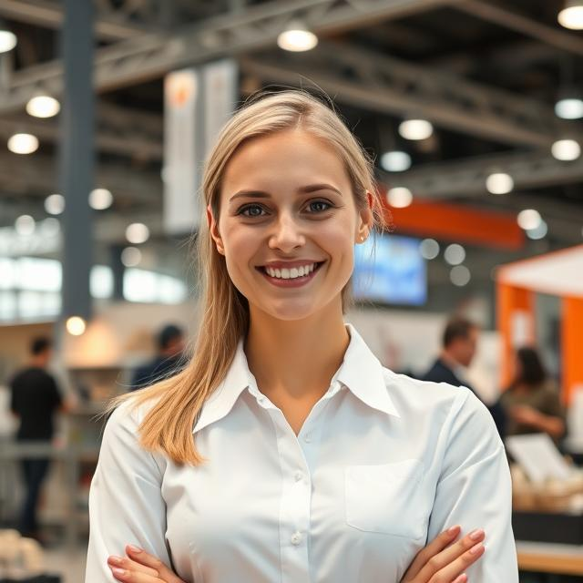 Exhibition Hostess at the Steel Structures Moscow Trade Fair in Timiryazev Exhibition Centre