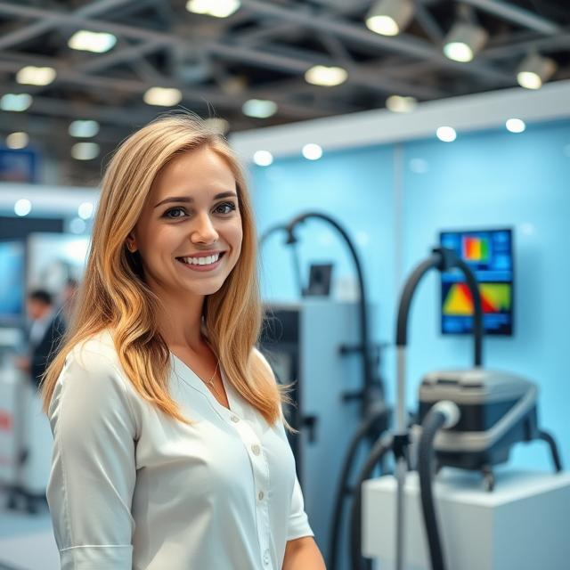 Russian Hostess at the VacuumTechExpo Moscow Trade Fair in Expocentre