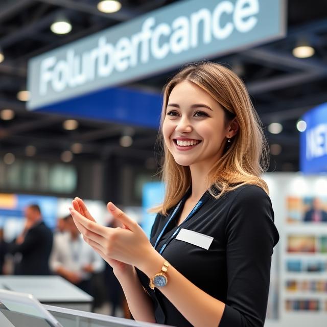 Professional Russian Booth Hostess at Interfabric Moscow
