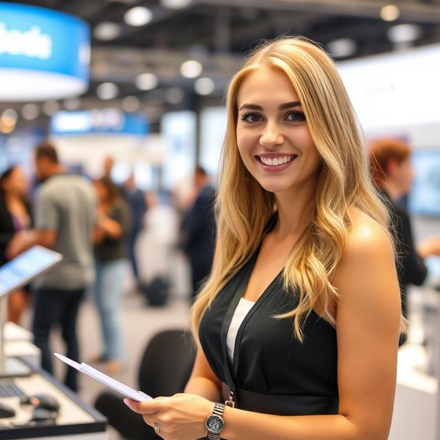 Professional Russian Booth Assistant Hostess for InterFashion Moscow Exhibition