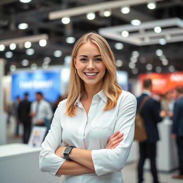 Russian Hostess Booth Assistant for Litmash Moscow Exhibition at Timiryazev Centre