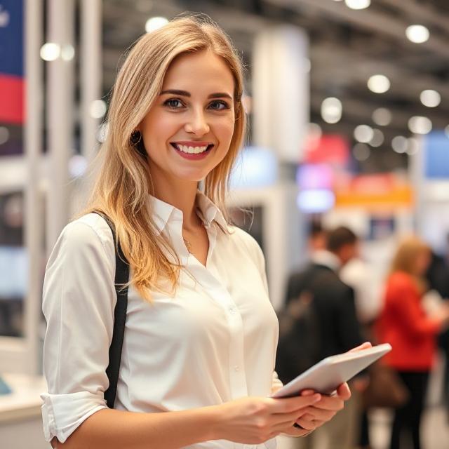 Russian Hostess Booth Assistant at the Russia Moscow Exhibition in Timiryazev Centre