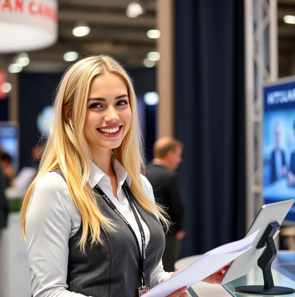 Russian Booth Assistant at Electronics Trade Shows in Moscow