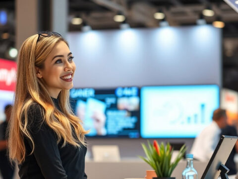 Russian Booth Hostess for Agriculture Exhibition in Moscow