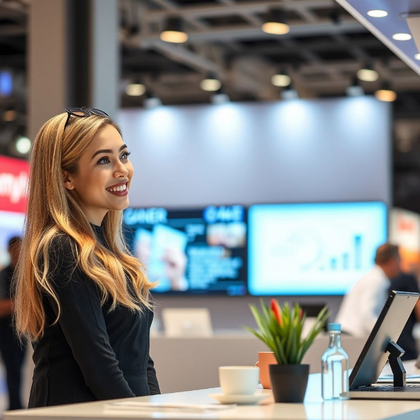 Russian Booth Hostess for Agriculture Exhibition in Moscow