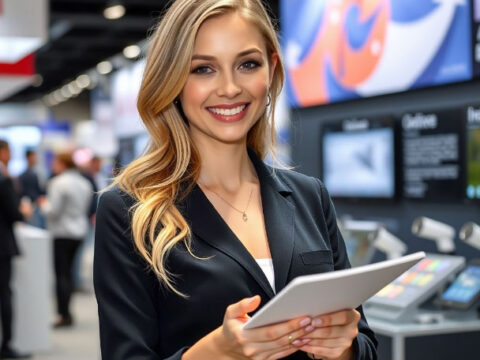 Russian Booth Hostess for Food Exhibition in Moscow