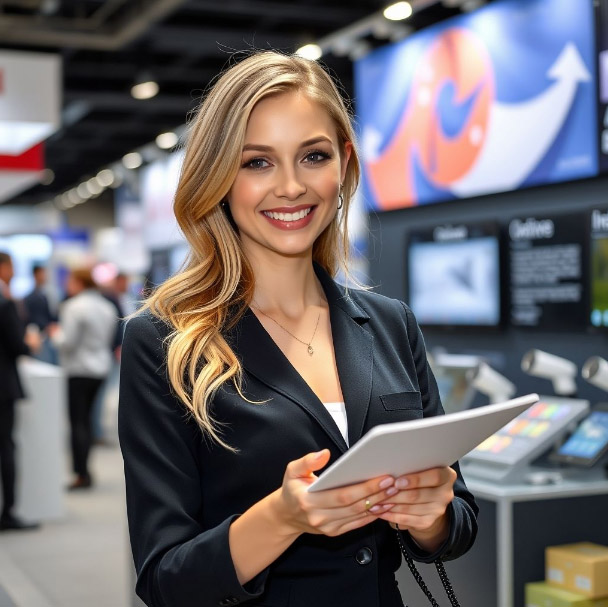 Russian Booth Hostess for Food Exhibition in Moscow