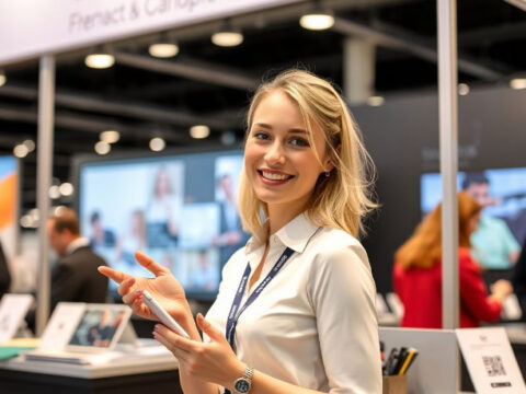 Russian Booth Hostess for Real Estate Fairs in Moscow