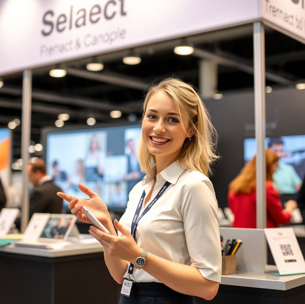 Russian Booth Hostess for Real Estate Fairs in Moscow
