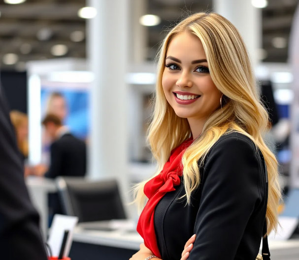 Russian Stand Hostess for Construction Equipment Exhibition in Moscow