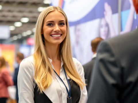 Russian Stand Hostess for Furniture Exhibition in Moscow