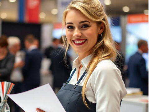 Russian Stand Hostess for Hospitality Industry Exhibition in Moscow