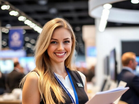 Russian Stand Hostess for Moscow Consumer Goods Exhibition