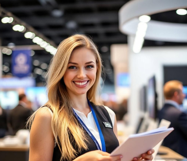 Russian Stand Hostess for Moscow Consumer Goods Exhibition