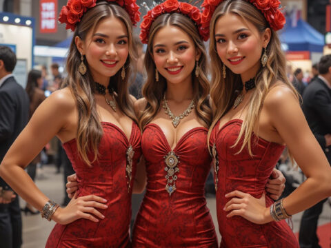 Russian Booth Models at Fishing Industry Exhibitions