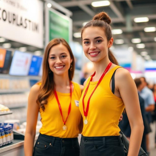 Russian Stand Assistants at Moscow’s Construction Expos