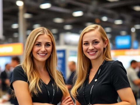 Hostesses at Moscow’s Aviation Infrastructure Shows