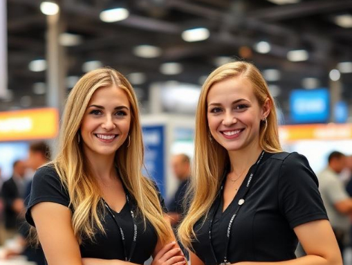 Hostesses at Moscow’s Aviation Infrastructure Shows