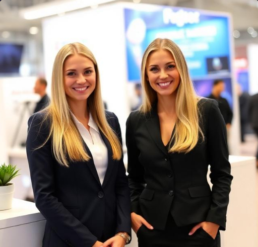 Hostesses at Moscow's Lifting Equipment Exhibitions