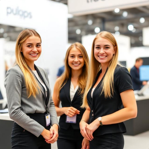 Hostesses at Moscow’s Livestock Industry Trade Fairs