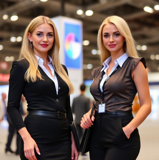 Hostesses at Moscow's Ventilation Industry Exhibitions