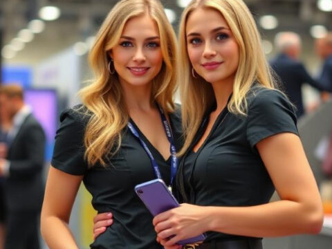 Russian Assistants at Moscow Meat Industry Exhibitions