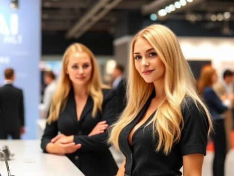 Russian Hostesses at Moscow’s Spare Parts Industry Exhibitions