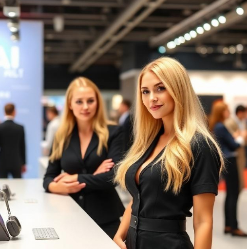 Russian Hostesses at Moscow’s Spare Parts Industry Exhibitions