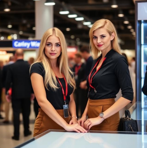 Hostesses at Moscow’s Laboratory Equipment Exhibitions