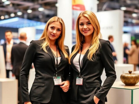 Russian Booth Assistants at Lighting Exhibitions