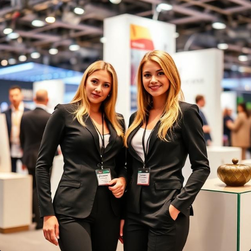 Russian Booth Assistants at Lighting Exhibitions
