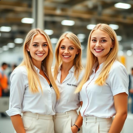 Russian Hostesses at Perfume and Cosmetics Trade Fairs in Moscow