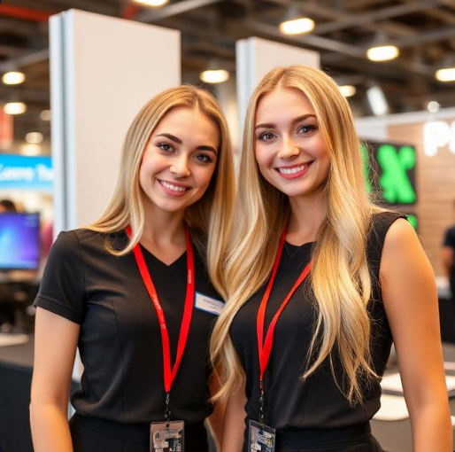 Hostesses at Electronica-Transport